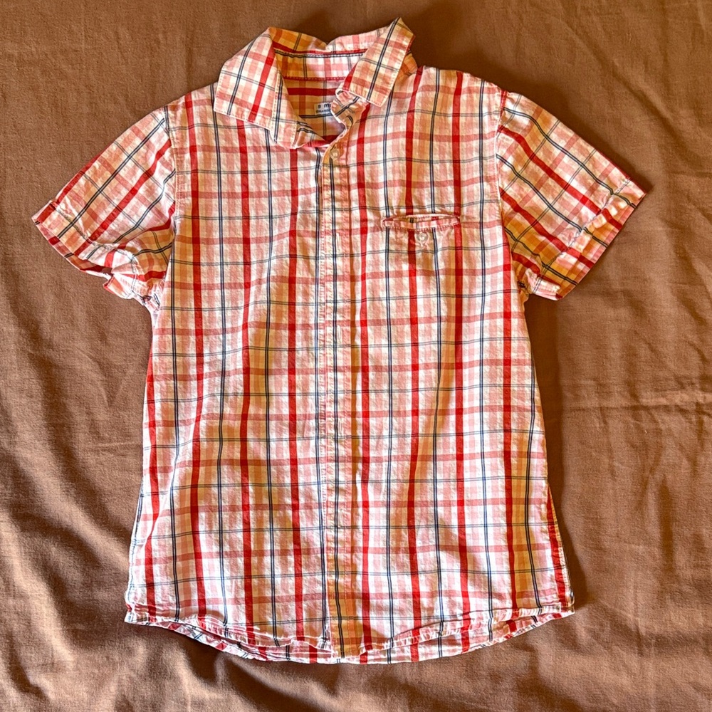 Mayoral Red and White Checkered Shirt